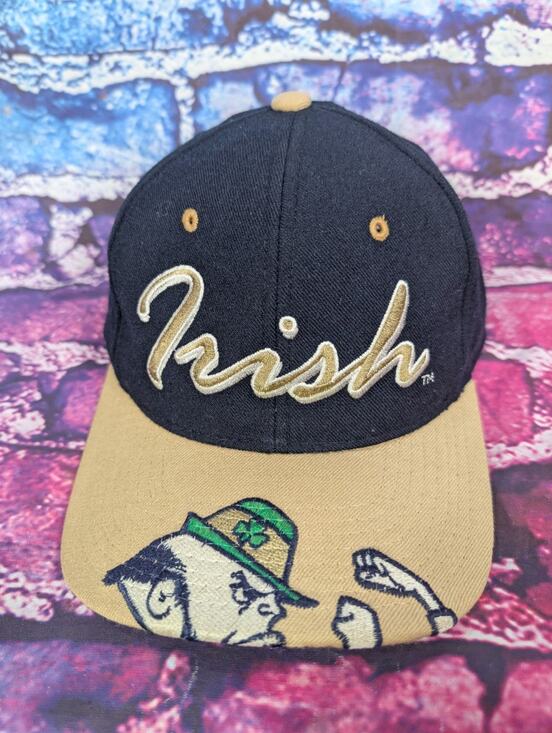 STARTER Other - VtgNotre Dame Fighting Irish Snapback Hat Script Starter Brim Logo 100% Wool